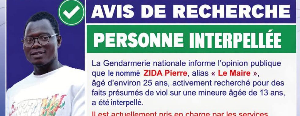 Viol présumé sur une mineure de 13 ans : Zida Pierre, alias « Le Maire », interpellé whatsapp image 2026 09 20 at 15.51.18